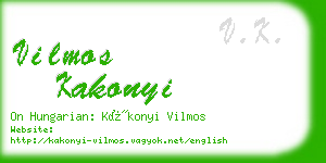 vilmos kakonyi business card